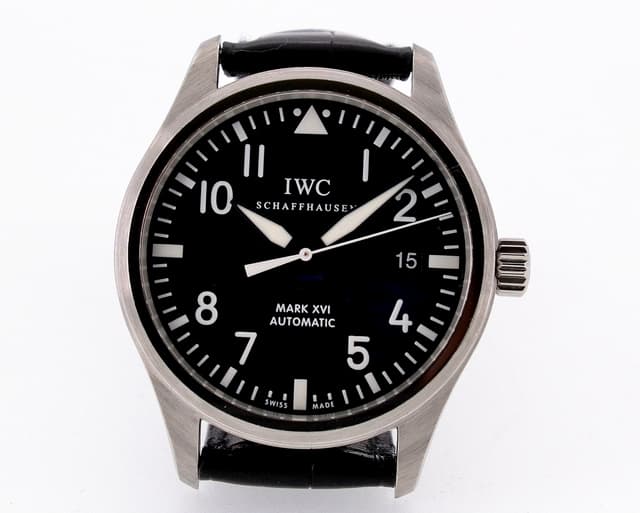 IWC Mark XVI Black Dial SS / Alligator 