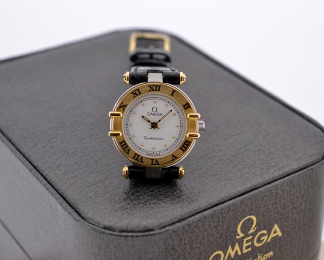 Omega Ladies Constellation Mini Quartz 18K / SS White Dial 