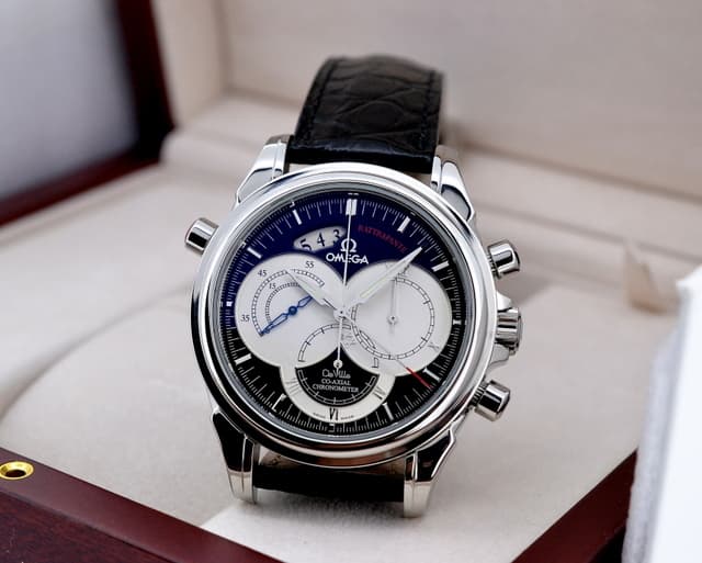 Omega De Ville Co-Axial Rattrapante Black Dial SS 