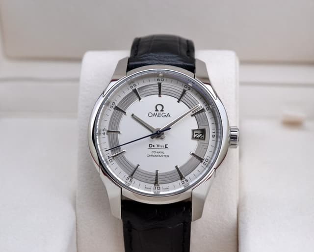 Omega De Ville Co-Axial Hour Vision Silver Dial SS / Alligator 