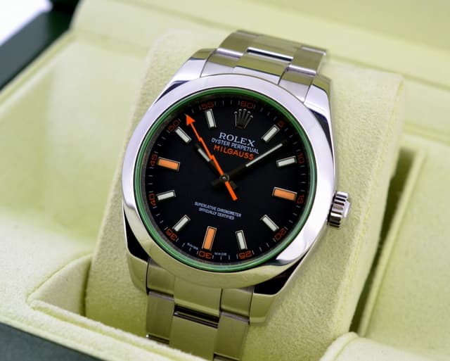 Rolex Milgauss Green Crystal Anniversary Edition