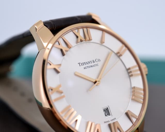 Tiffany Atlas Dome Automatic 18K Rose Gold Silver Dial 42MM  display picture 1