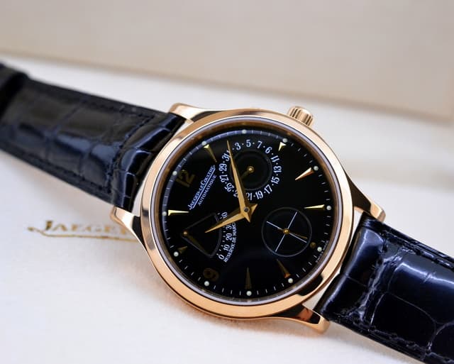 Jaeger LeCoultre Master Reserve de Marche 18K Rose Gold Black Dial