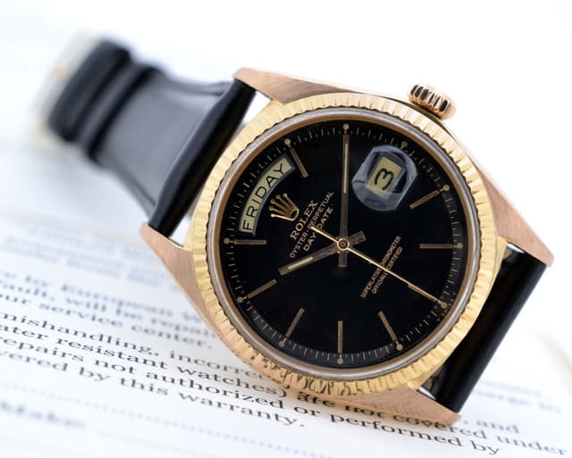 Rolex Oyster Perpetual Day Date 18K Rose Gold / Black Dial