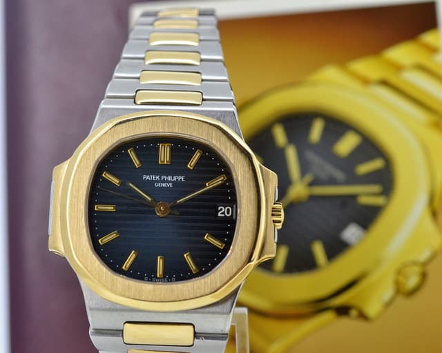 Patek Philippe Nautilus 18K YG / SS Blue Dial Automatic