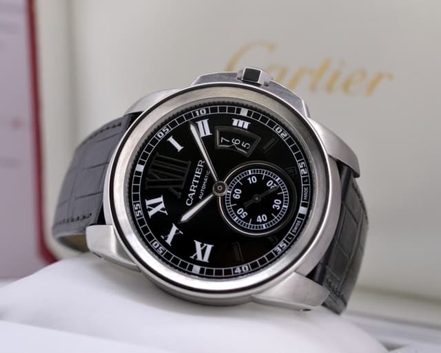 Cartier Calibre de Cartier Black Dial SS / Alligator 