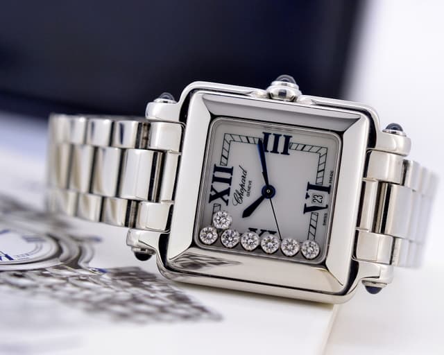 Chopard Happy Sport Square Large 7 Diamond SS / SS 