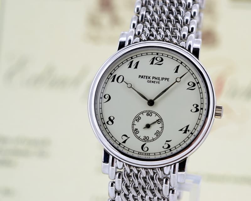 Patek Philippe Calatrava Manual Wind Arabic Numerals 18K White Gold / Bracelet