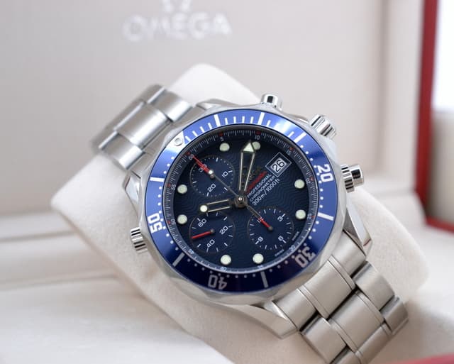 Omega Seamaster Professional SS Chronograph Blue Dial 