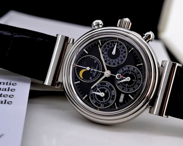 IWC Da Vinci Perpetual Chronograph Black SS / Alligator  
