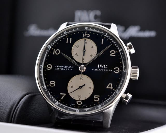 IWC Portuguese Chronograph Black / Silver Dial