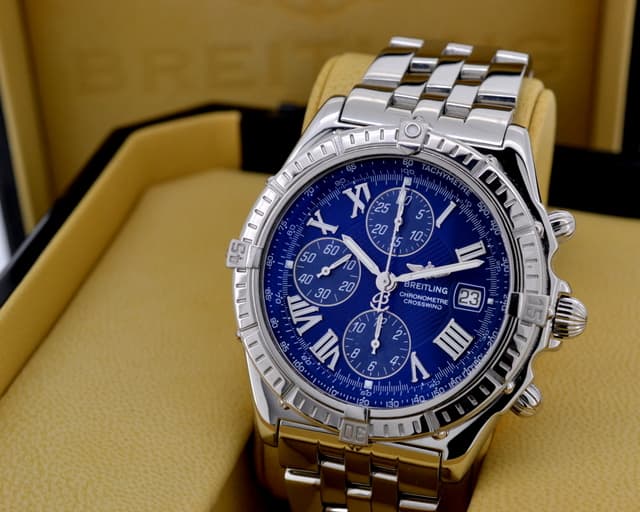 Breitling Windrider Crosswind Blue Roman Dial SS / SS 