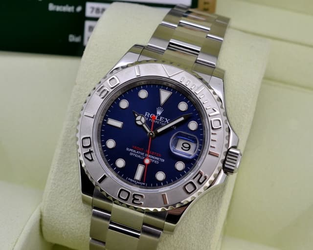 Rolex Yacht Master SS Blue Dial / Platinum Bezel
