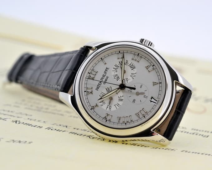 Patek Philippe Annual Calendar Silver Dial 18K White Gold