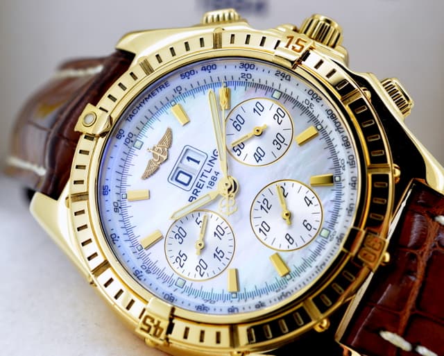 Breitling Crosswind Special Chronograph 18K Yellow Gold / MOP Dial 