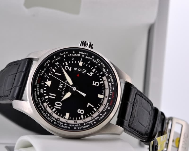IWC Pilot WorldTimer SS Black Dial UNWORN