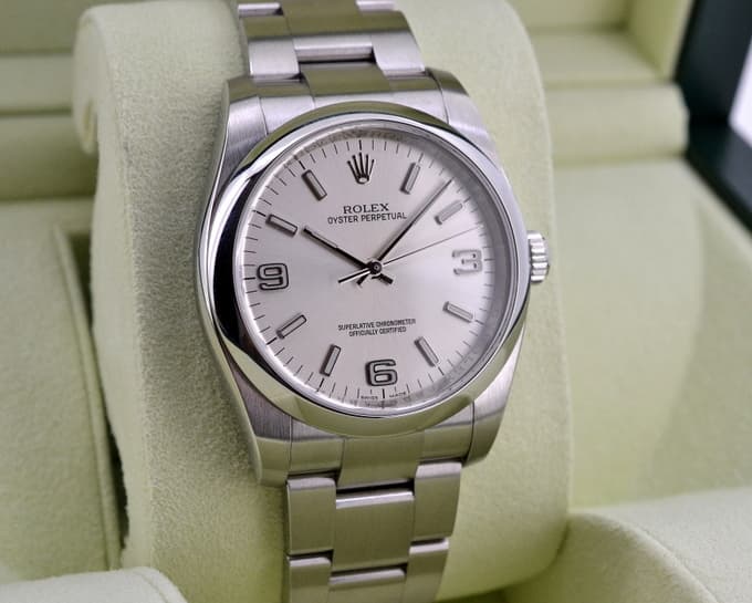 Rolex Oyster Perpetual SS Silver Dial 
