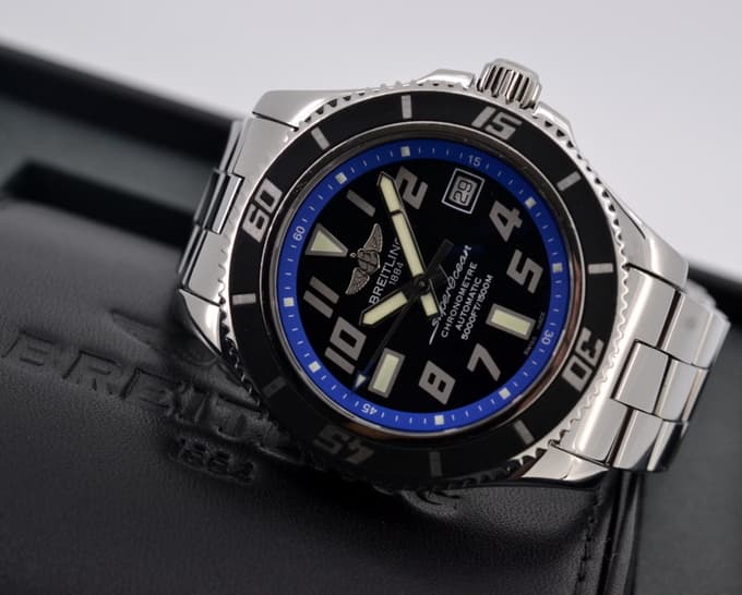 Breitling Super Ocean Pro Black Dial SS / SS