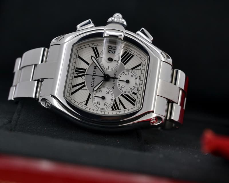 Cartier Roadster Chronograph Silver Dial SS / SS 