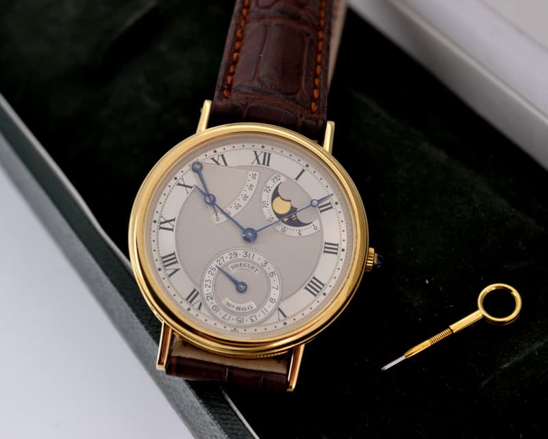 Breguet Classique Power Reserve Moon Phase 18K Yellow Gold 