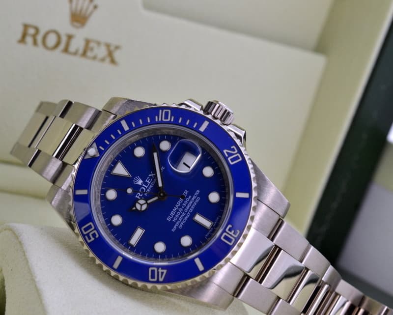 Rolex Submariner 18K White Gold Blue Dial