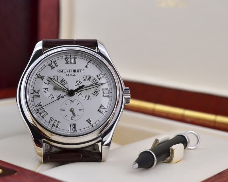 Patek Philippe Annual Calendar Silver Dial 18K White Gold
