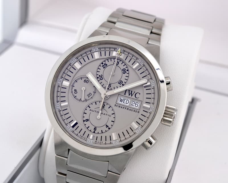 IWC GST Split Second Chronograph SS Silver Dial 