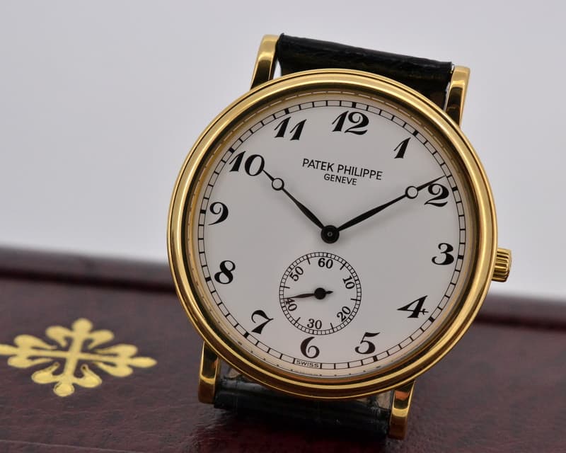 Patek Philippe Calatrava Manual Wind White Arabic 18K Yellow Gold