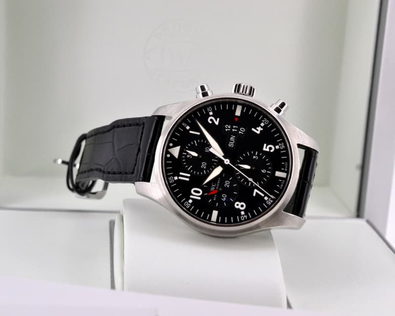 IWC Pilot Chronograph SS Black Dial 