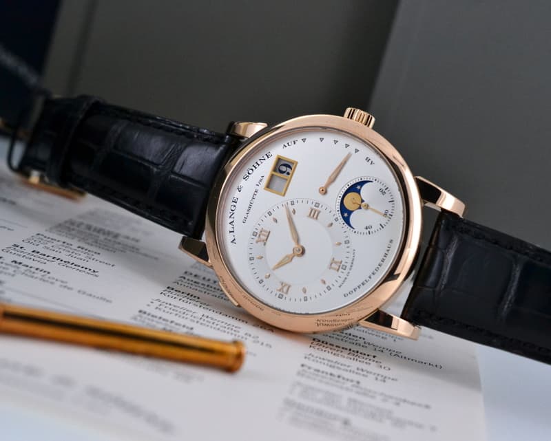 A. Lange and Sohne Lange 1 Moon 18K Rose Gold 
