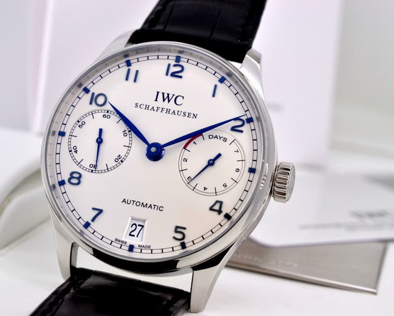 IWC Portuguese 7 Day SS / Blue Numerals 