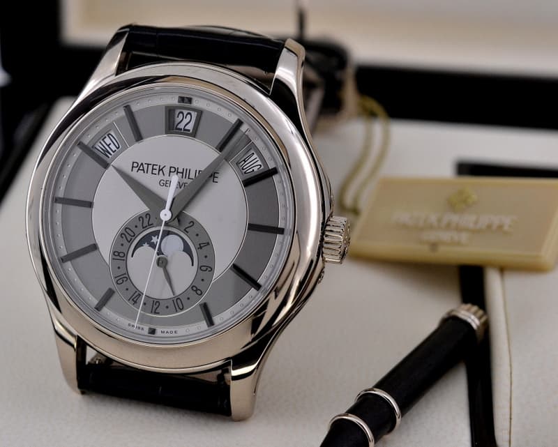 Patek Philippe Annual Calendar Silver Dial 18K White Gold 

