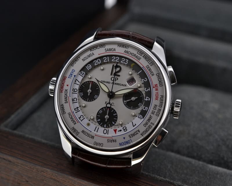 Girard Perregaux World Time WW.TC Chronograph SS / Silver Dial 