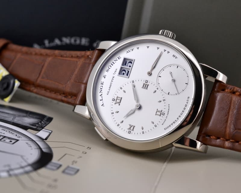 A. Lange and Sohne Lange 1 18K White Gold Silver Dial