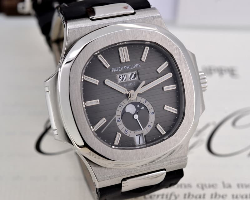 Patek Philippe Nautilus Annual Calendar Moon SS Grey Dial SS