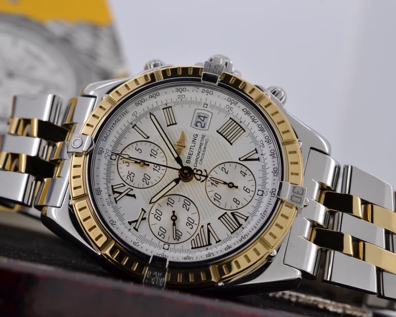 Breitling Crosswind White Dial SS / 18K Yellow Gold