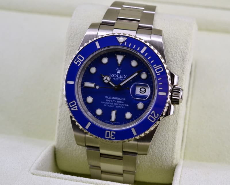 Rolex Submariner 18K White Gold Blue Dial