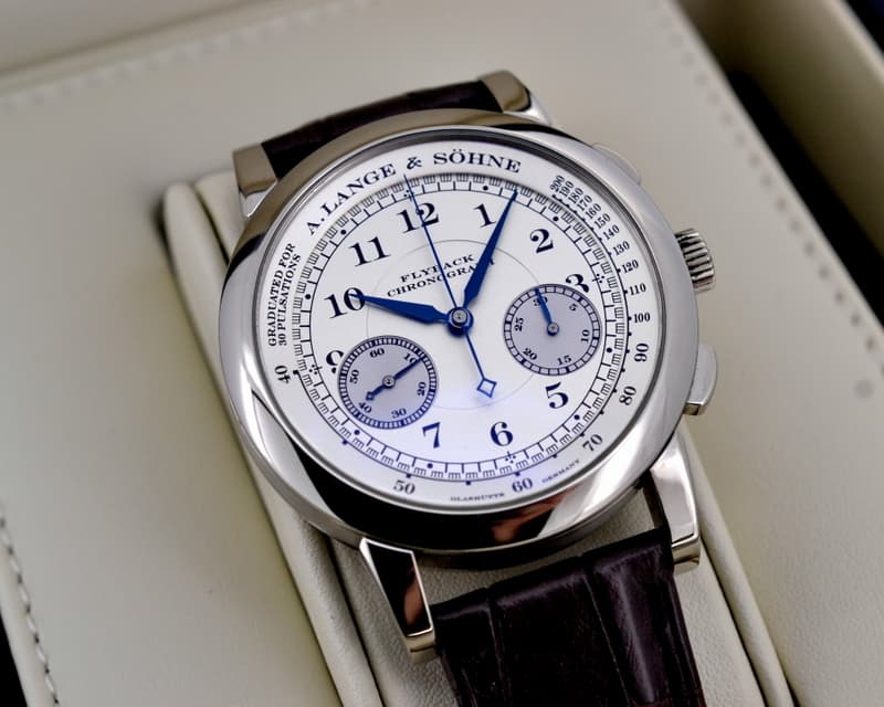 A. Lange and Sohne 1815 Flyback Chronograph Silver Dial 18K White Gold 