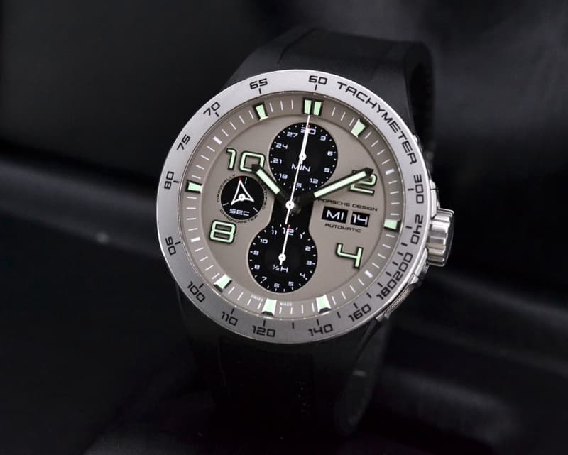Porsche Design Flat Six Chronograph SS / Rubber Grey Dial German Day 