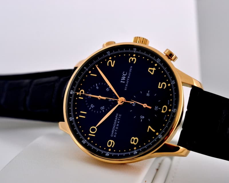 IWC Portuguese Chronograph 18K Rose Gold / Black Dial  