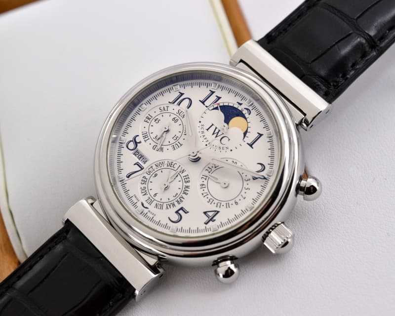 IWC Da Vinci Perpetual Calendar Chronograph SS White Dial 