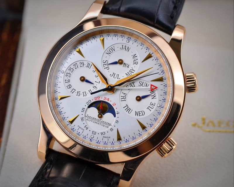 Jaeger LeCoultre Master Grande Memovox Perpetual White Dial 18K Rose Gold