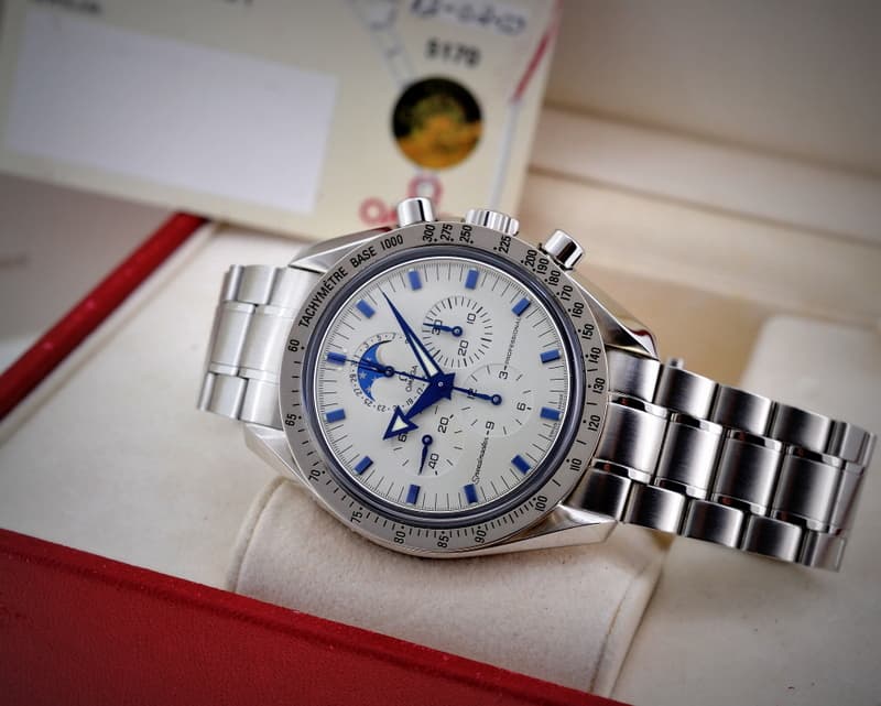 Omega Speedmaster Professional Moon Phase White Dial SS / SS  
