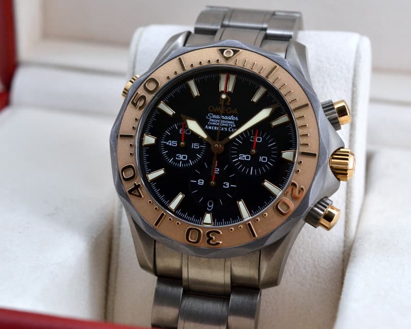Omega Americas Cup Chronograph Titanium / 18K Rose Gold