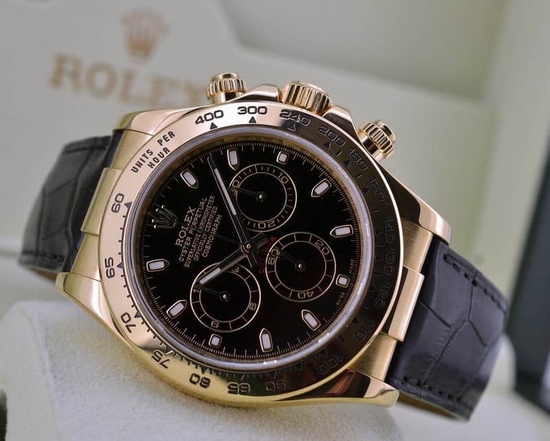 Rolex Daytona Black Dial 18K / Alligator 