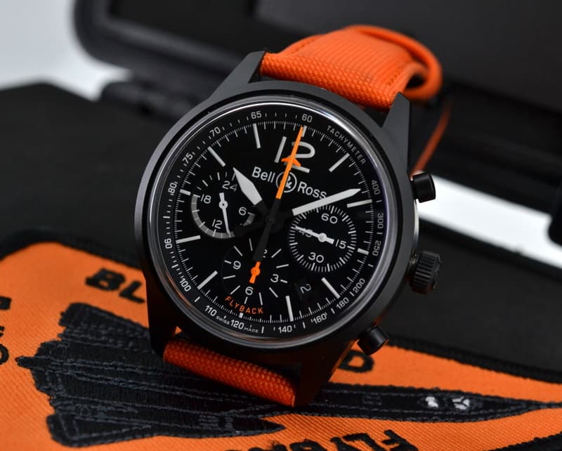 Bell & Ross Vintage Blackbird PVD Chronograph / Orange Canvas Limited