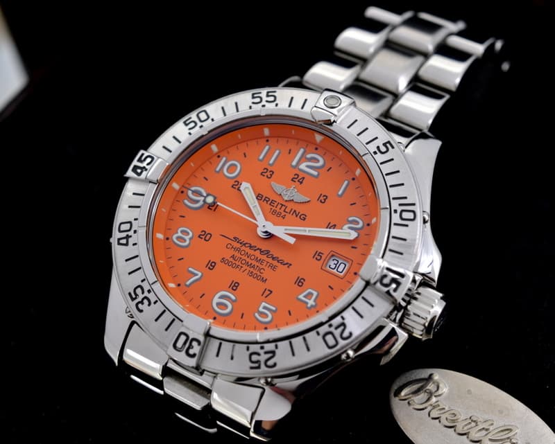 Breitling SuperOcean Orange "Coral" Dial SS / SS