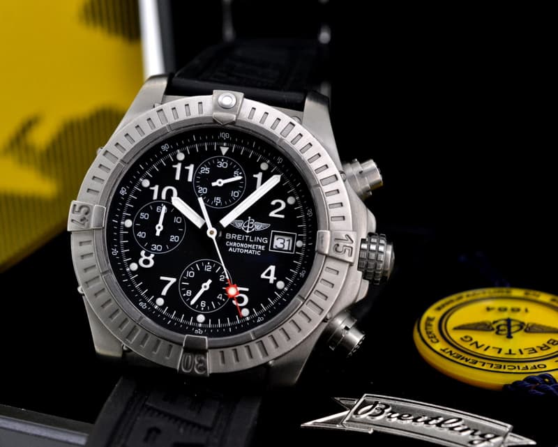 Breitling Aeromarine Chronograph Avenger Black Dial / Titanium
