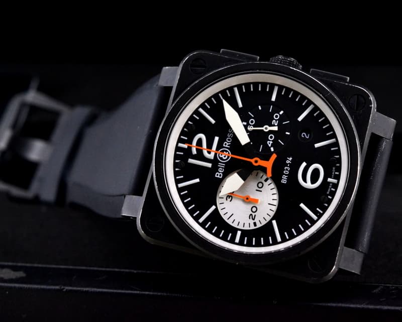 Bell & Ross Aviation Black & White Chronograph PVD / Rubber
