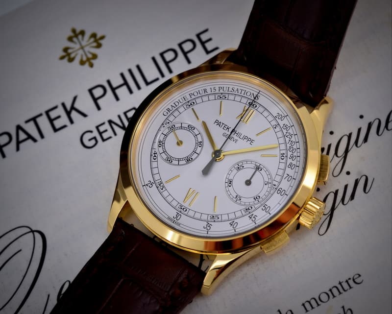 Patek Philippe Chronograph 18K Yellow Gold / White Dial 